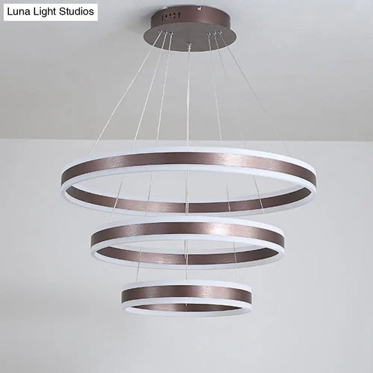 Acrylic Led Chandelier - 2/3 Tier Modern Circle Design For Living Room Ceiling Coffee