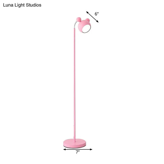 2-In-1 Macaron Loft Metal Floor Light For Living Room And Study Modern Head Mouse Design