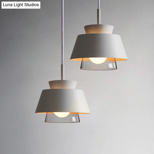 2-Shade Macaron Pendulum Light - Metal And Glass Ceiling Pendant Lamp