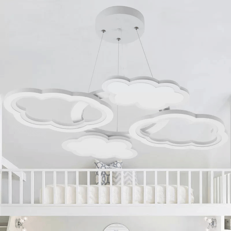 Lena's Nordic Acrylic Cloud LED Bedroom Pendant - Warm/White Light