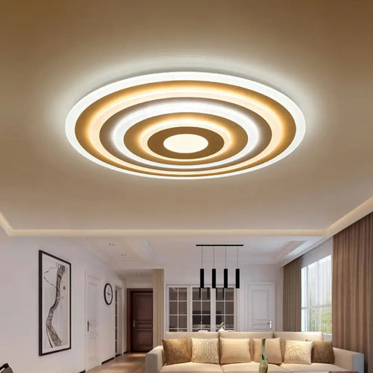 20/24/40 Acrylic Ripple Flush Mount Led Ceiling Light In Simplicity White - Warm/White / 19.5 Warm