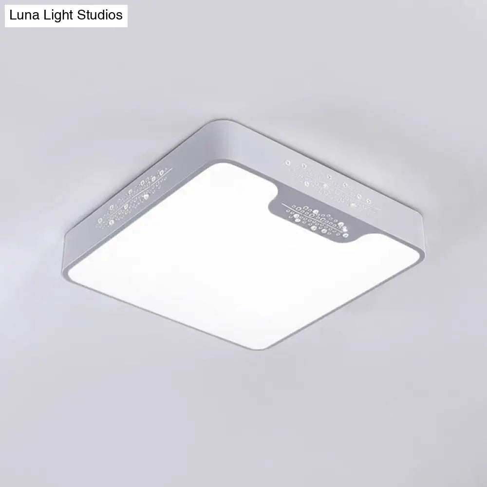 20’/41’ Wide White Square/Rectangle Led Flush Mount Modern Ceiling Lamp Metal