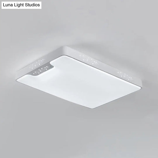 20’/41’ Wide White Square/Rectangle Led Flush Mount Modern Ceiling Lamp Metal