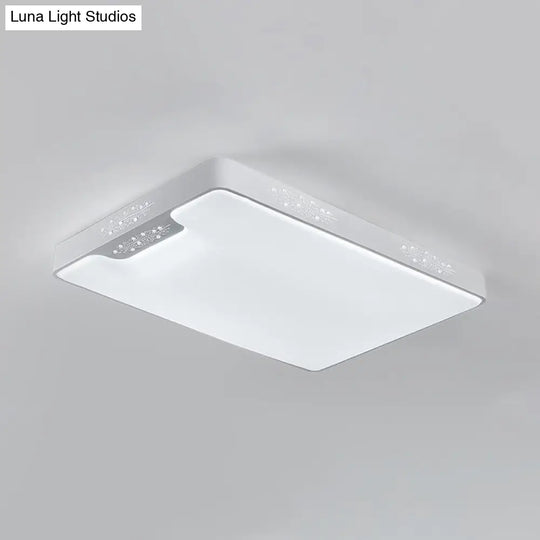 20/41 Wide White Square/Rectangle Led Flush Mount Modern Ceiling Lamp Metal