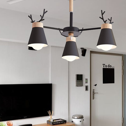 Modern Iron Deer Horn Kids Pendant Chandelier - Stylish Room Lighting Fixture