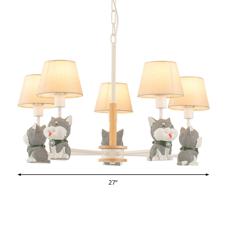 Modern Fabric Hanging Pendant Lights For Dining Room - Dog Ceiling Lamp