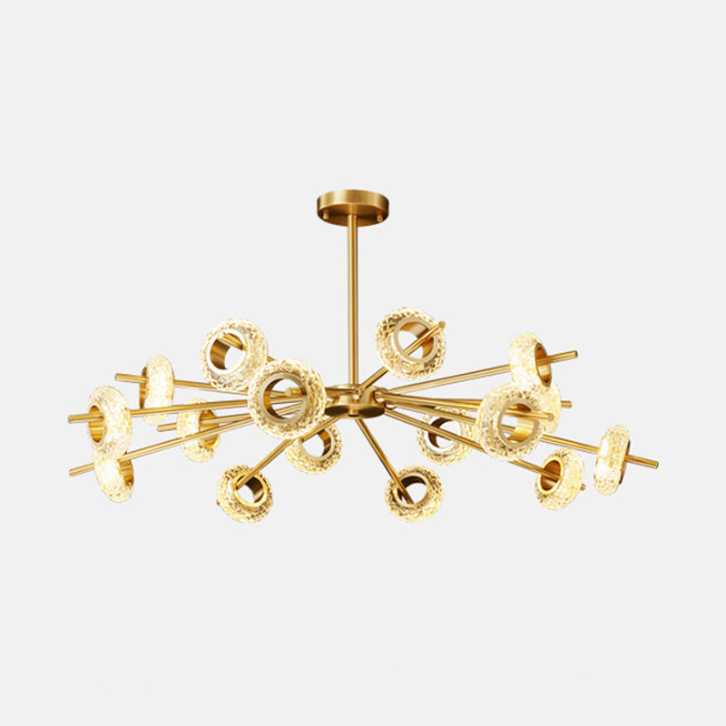 Brass Handmade Crystal Ring Chandelier 8/12/16 Lights Pendant For Living Room Ceiling