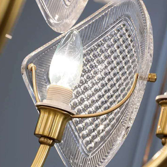 Modern Rhombus Grid Glass Chandelier | Brass Suspension Pendant Light - 12/15/18 Bulbs