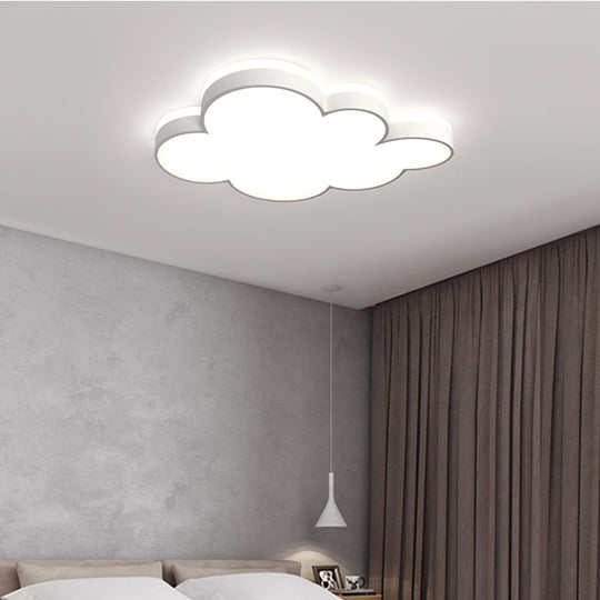 Contemporary Cloud Flush Led Ceiling Light Fixture For Bedrooms - Acrylic Lamp White / Small