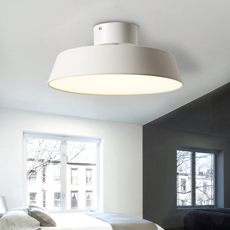 Led Semi Flush Ceiling Light With Barn Acrylic Shade Perfect For Dining Rooms White / Small
