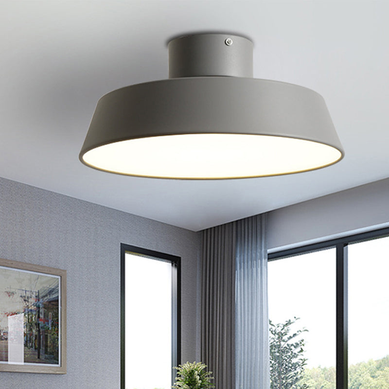 Led Semi Flush Ceiling Light With Barn Acrylic Shade Perfect For Dining Rooms Grey / Small