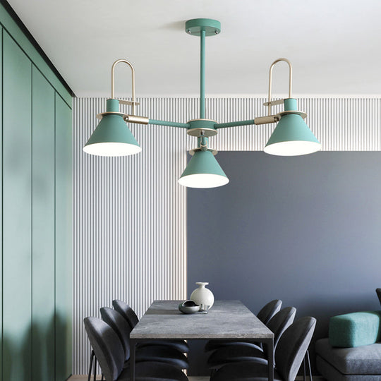 Modernist Metal Hanging Chandelier with Radial Design for Bedroom - Trump Suspension Pendant Light