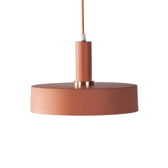Contemporary Metallic 1-Head Ceiling Light For Bedroom: Round Drop Lamp