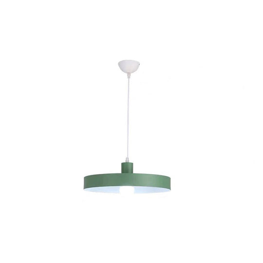 Simple Metal Shade Pendant Light Kit For Dining Room With Pot Lid Design Green
