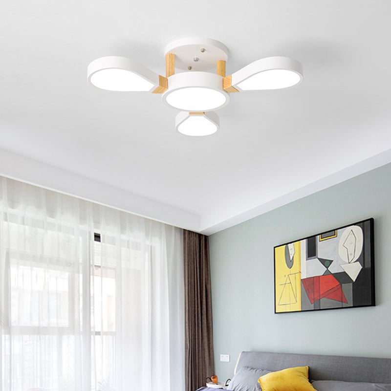 Modern Acrylic Flower Ceiling Lamp For Living Room - Semi Flush Mount Light Fixture 4 / White