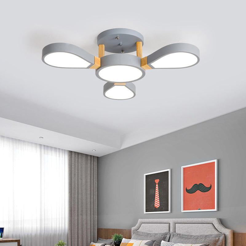 Modern Acrylic Flower Ceiling Lamp For Living Room - Semi Flush Mount Light Fixture 4 / Grey
