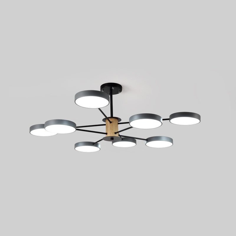 Modern Led Ceiling Light Sleek Semi Flush Circle Design With Acrylic Shade Ideal For Living Room 8 /