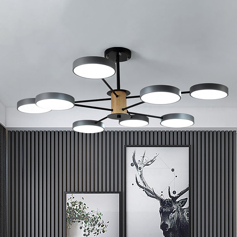 Modern Led Ceiling Light Sleek Semi Flush Circle Design With Acrylic Shade Ideal For Living Room