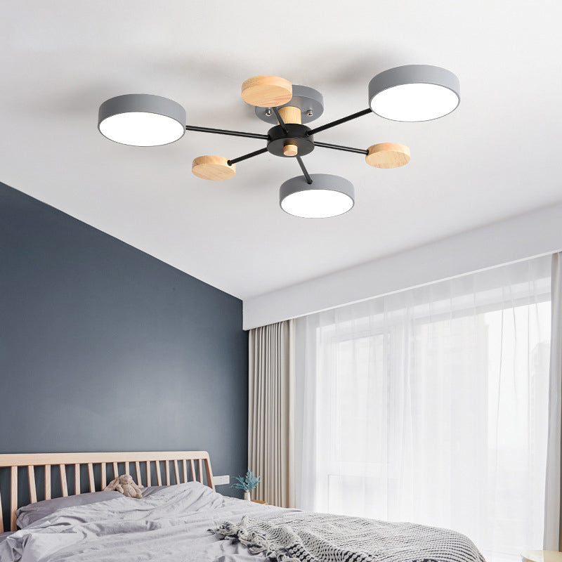 Sleek Acrylic Semi Flush Mount Ceiling Light For Bedroom With Branching Design 3 / Grey