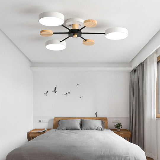 Sleek Acrylic Semi Flush Mount Ceiling Light For Bedroom With Branching Design 3 / White