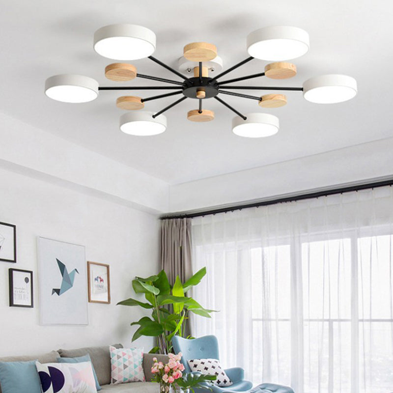 Sleek Acrylic Semi Flush Mount Ceiling Light For Bedroom With Branching Design 6 / White