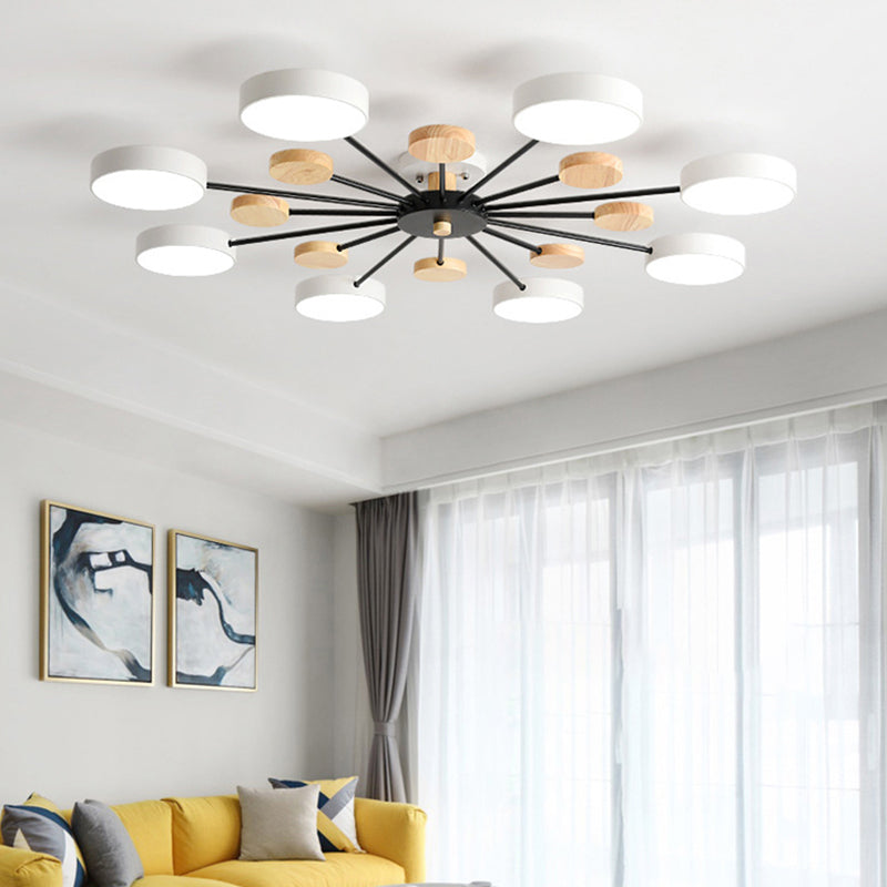 Sleek Acrylic Semi Flush Mount Ceiling Light For Bedroom With Branching Design 8 / White