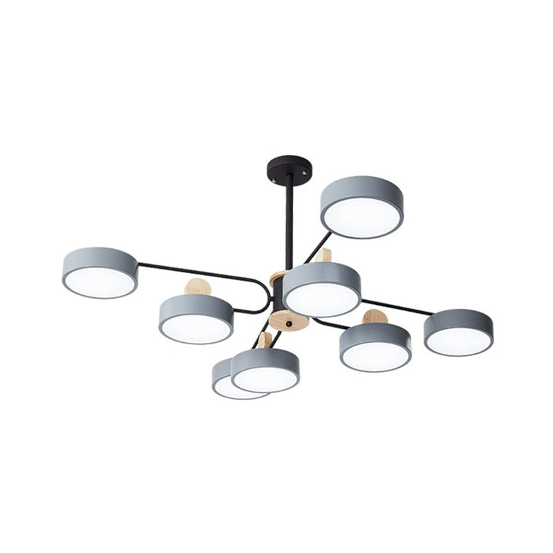 Modern Starburst Chandelier - Simplistic Metal Ceiling Lamp with Acrylic Shade for Living Room
