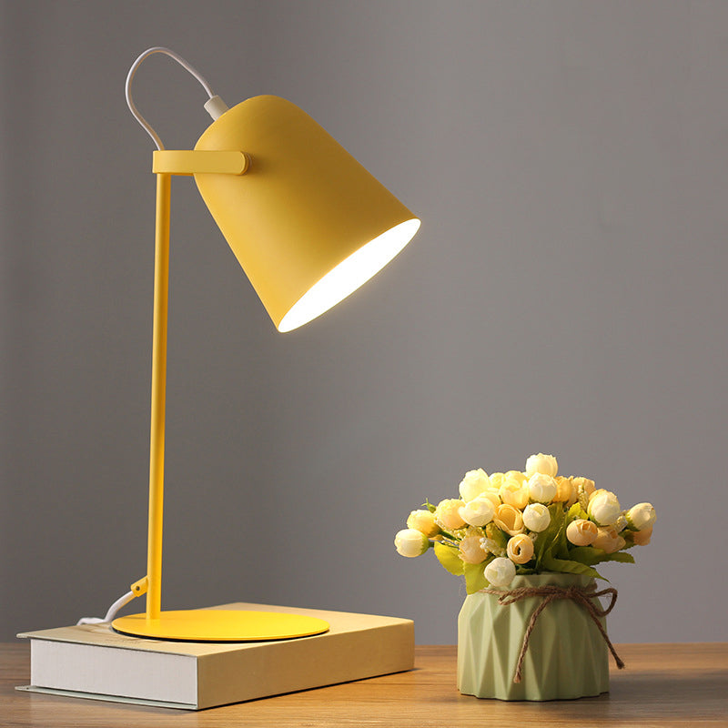 Rotating Metal Table Lamp For Modern Bedroom Night Lighting Yellow