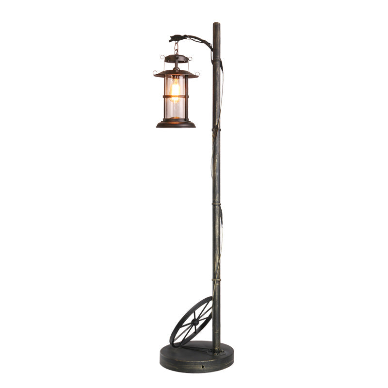 Brass Floor Lamp With Clear Glass Shade Ideal For Living Room 1 Head Standing Lighting Warehouse
