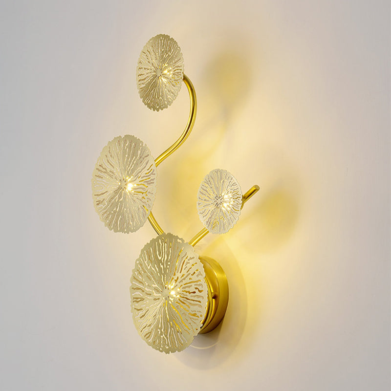 Lotus Leaf Metal Wall Sconce - Modern Mount Lamp For Living Room