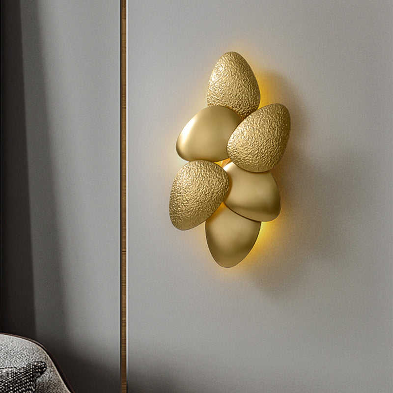Minimalist Led Cobblestone Wall Light In Brass For Living Room Décor / 9.5