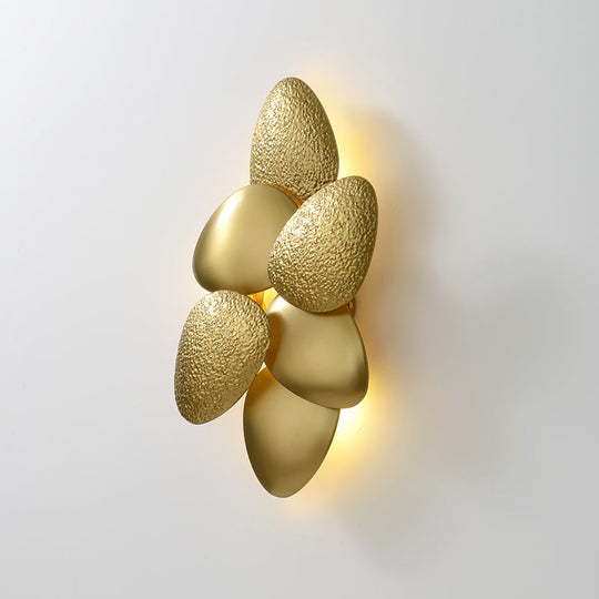 Minimalist Led Cobblestone Wall Light In Brass For Living Room Décor