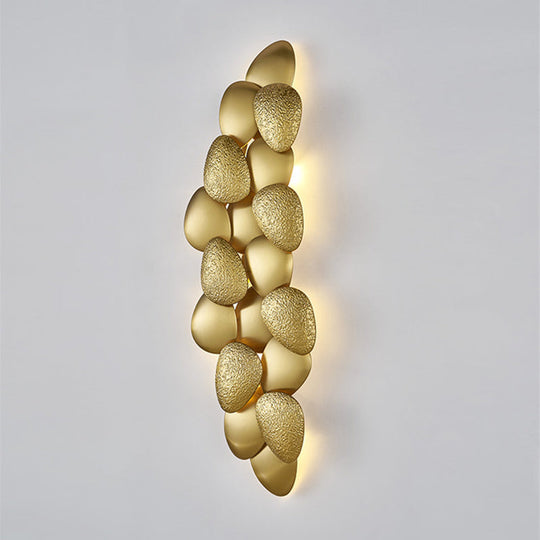 Minimalist Led Cobblestone Wall Light In Brass For Living Room Décor / 12.5