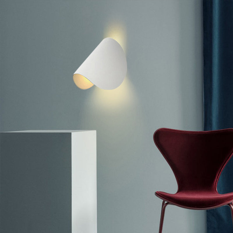 Modern Led Wall Sconce With Foldable Metal Shade For Living Room White