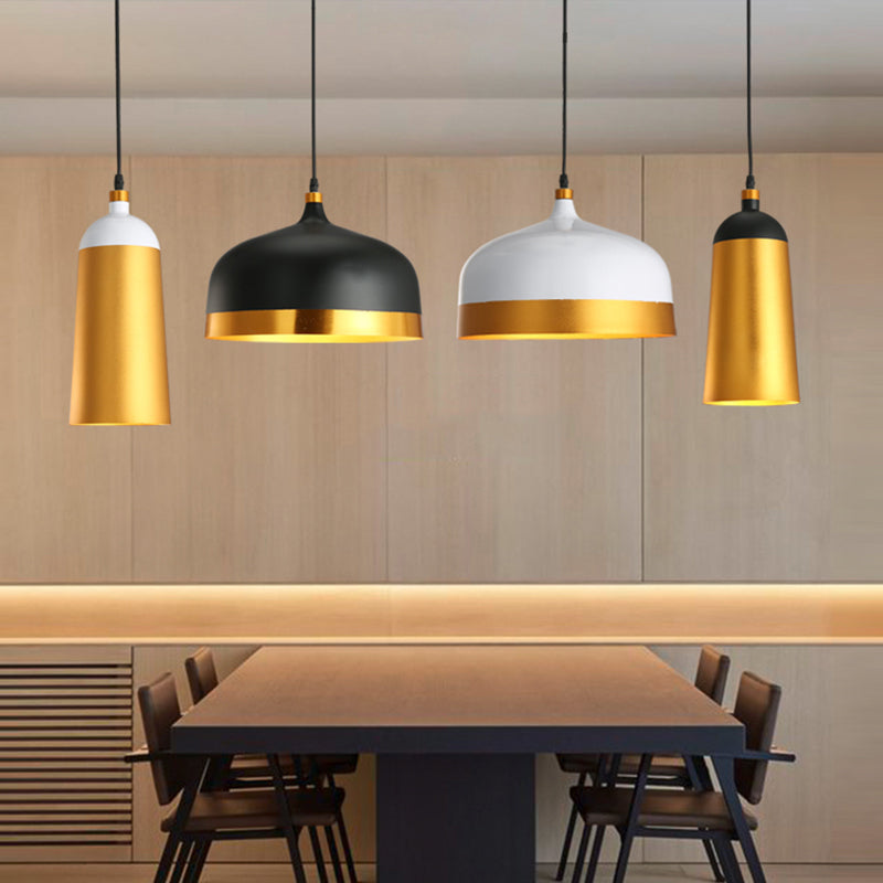 Contemporary Metal Drop Lamp - Geometric Design Dining Room Pendant Light Kit