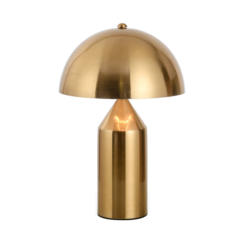 Modern Metal Dome Nightstand Lamp - Sleek Gold Finish With Pencil Base