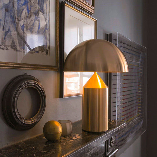 Mushroom Nightstand Lamp: Minimalist Metal 1-Head Modern Lighting For Living Room Gold