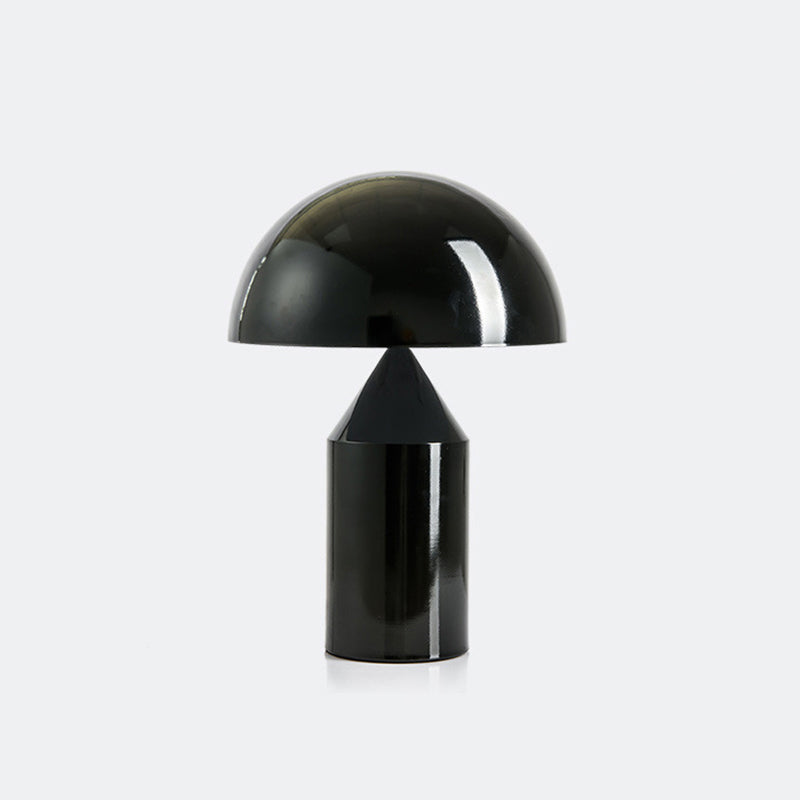 Mushroom Nightstand Lamp: Minimalist Metal 1-Head Modern Lighting For Living Room Black