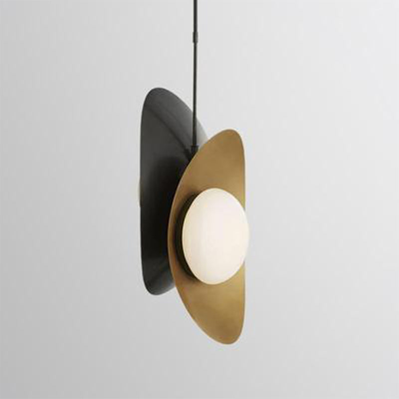 Simple Curving Led Pendant Chandelier With Opal Glass Shade - Perfect For Dining Room 2 Heads Black