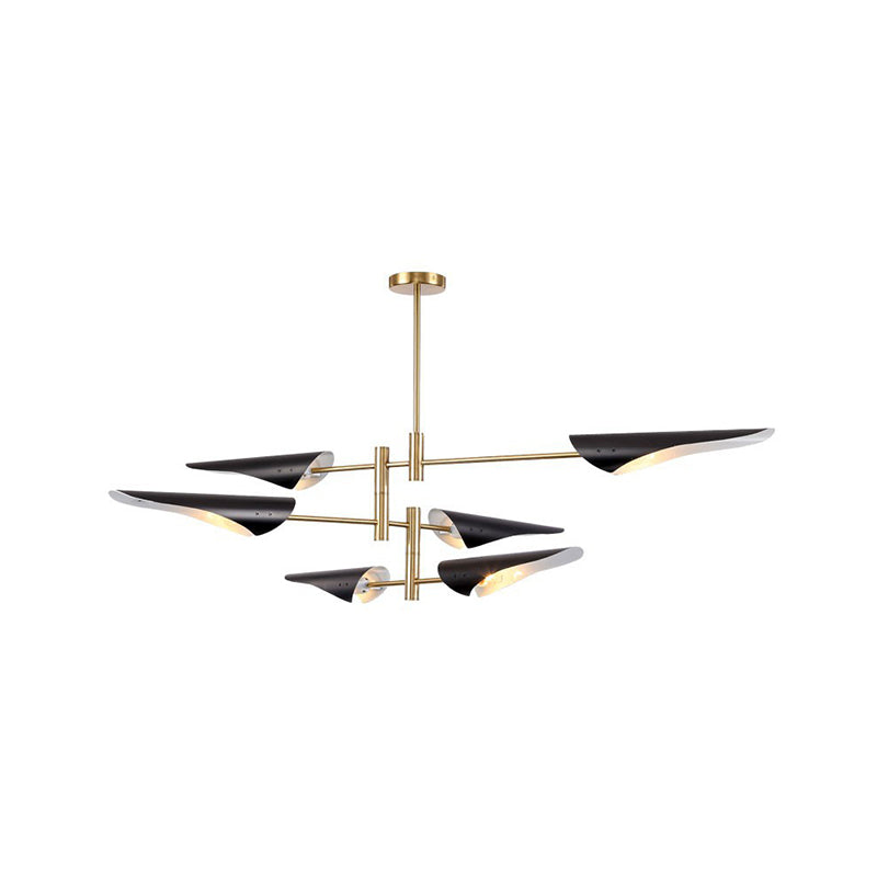 Modern Metal Quill Chandelier Pendant Light with Sputnik Design for Living Room