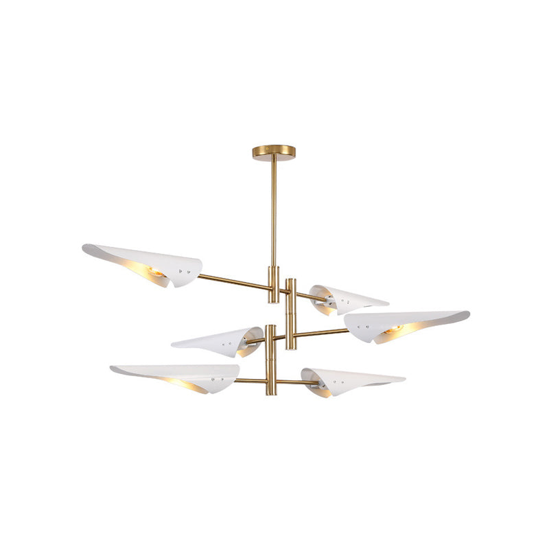 Modern Metal Quill Chandelier Pendant Light with Sputnik Design for Living Room