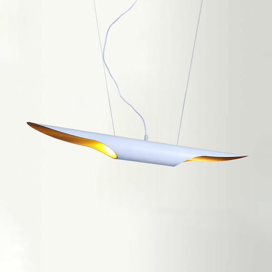 Modern Island Pendant Lamp With Metallic Shade In Bias Cut Tube Design 2 Heads White / 23.5