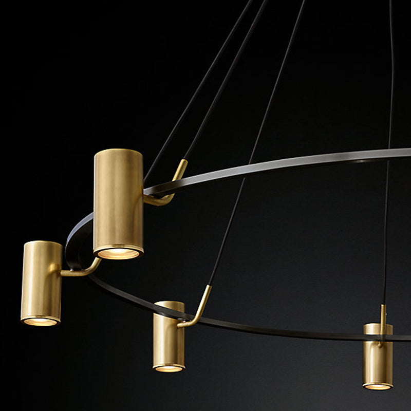 Gold Metal 8-Head Circle Chandelier: Contemporary Pendant Light For Living Room