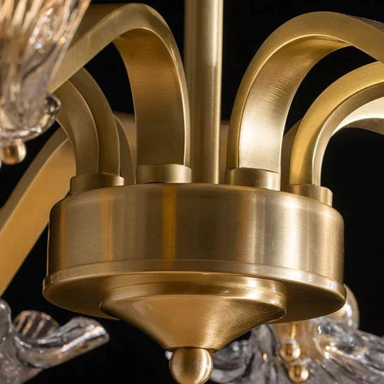 Luxury Modern Living Room Shell Copper Ceiling Lamp
