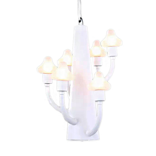 White Branch Pendant Light With Kids Metal Hanging Mushroom For Restaurant Bedroom
