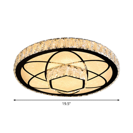 Modern Surface Mounted Led Ceiling Lamp With Clear Embedded Crystals - Loving Heart/Mushroom/Flower