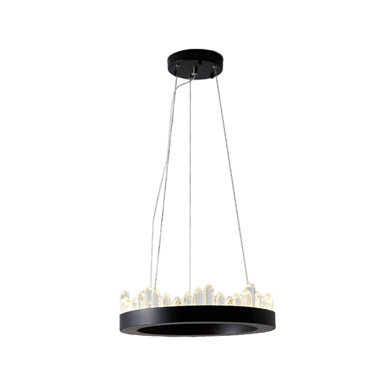 Minimalistic Crystal Led Chandelier: Small/Medium/Large Circle Hanging Lamp For Dining Room In