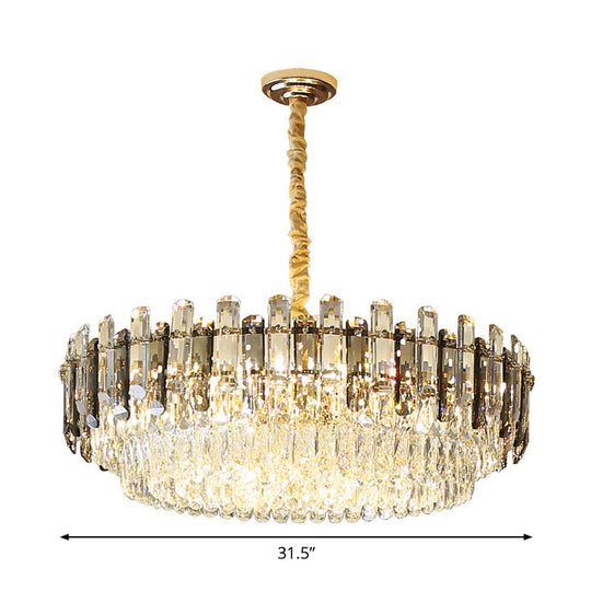Modern Gold Crystal Chandelier 8/15/19 Bulbs Pendant Light Fixture