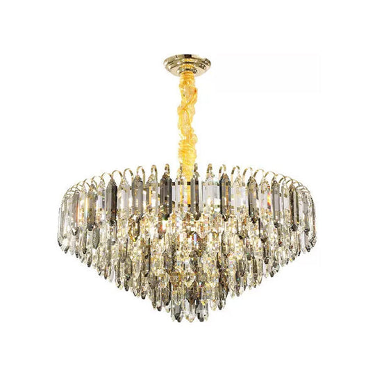 Modern 6/9/16-Bulb Clear Crystal Silver Chandelier Ceiling Light for Bedroom