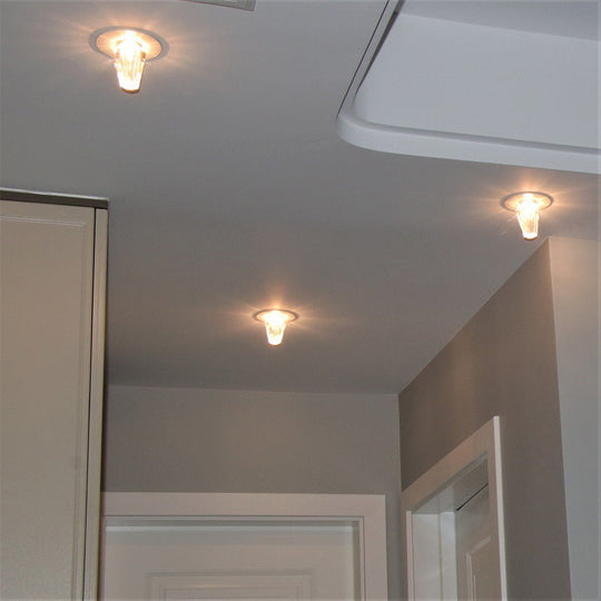 Minimalist Led Crystal Ceiling Lamp - Flush Mount Light Fixture Clear / Warm